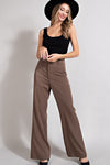 Front Pocket Straight Leg Pants (Espresso)