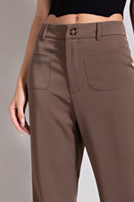 Front Pocket Straight Leg Pants (Espresso)