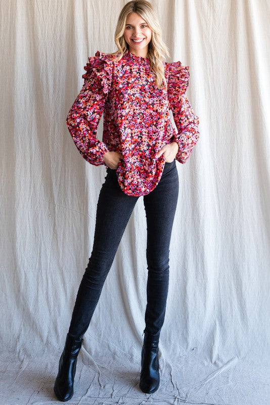 Frill Shoulder Detail Top