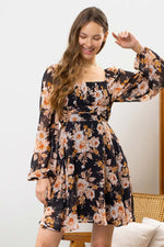 Floral Back Tie Dress