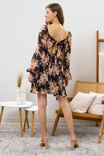 Floral Back Tie Dress