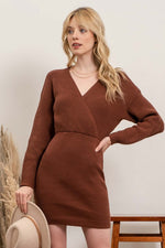 Knit Eyelet Detail Sweater Dress