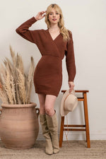 Knit Eyelet Detail Sweater Dress