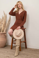Knit Eyelet Detail Sweater Dress