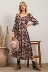 Sweetheart Neckline Midi Dress