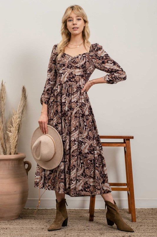 Sweetheart Neckline Midi Dress