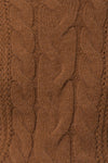 Cable Knit Blouson Sweater (Caramel)