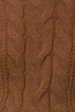 Cable Knit Blouson Sweater (Caramel)