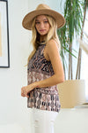 Aztec Pattern Woven Sleeveless Top