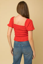 Puff Sleeve Smocked Top