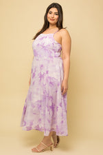 Smocked Back Floral Maxi Dress (Plus Size)