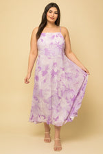 Smocked Back Floral Maxi Dress (Plus Size)