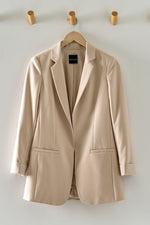 Cuffed Sleeve Blazer (Beige)