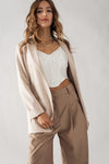 Cuffed Sleeve Blazer (Beige)