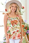 Ruffle Strap Floral Print Top