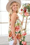 Ruffle Strap Floral Print Top