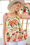 Ruffle Strap Floral Print Top
