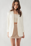 Cuffed Sleeve Blazer (Ivory)
