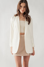 Cuffed Sleeve Blazer (Ivory)