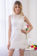Lace Trim Mini Dress