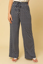 Geo Print Elastic Waist Pants