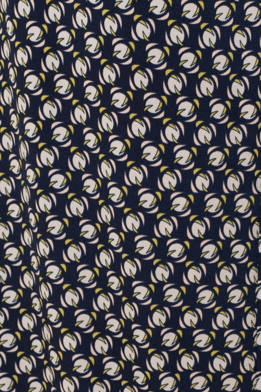Geo Print Elastic Waist Pants
