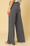 Geo Print Elastic Waist Pants