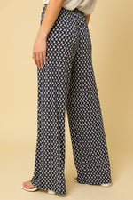 Geo Print Elastic Waist Pants