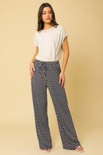 Geo Print Elastic Waist Pants
