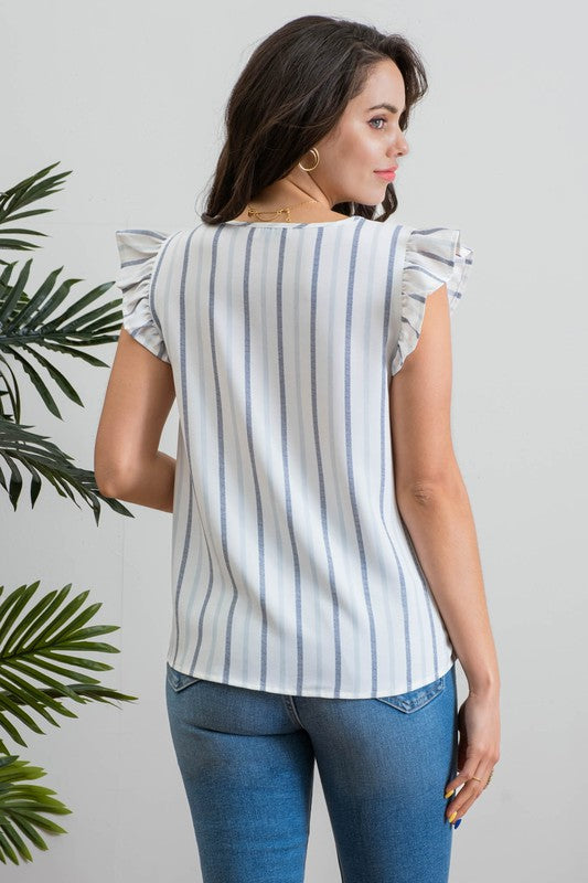 Soft Stripe Woven Top