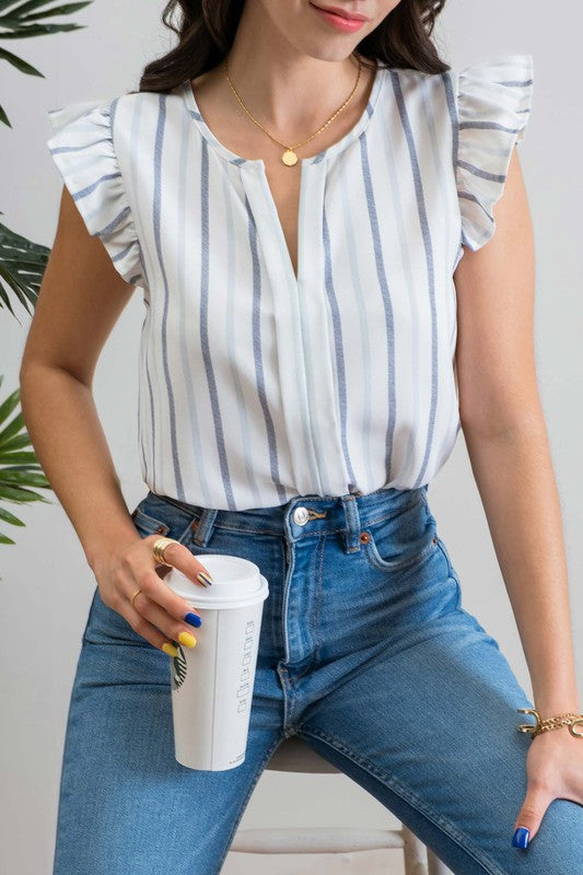 Soft Stripe Woven Top