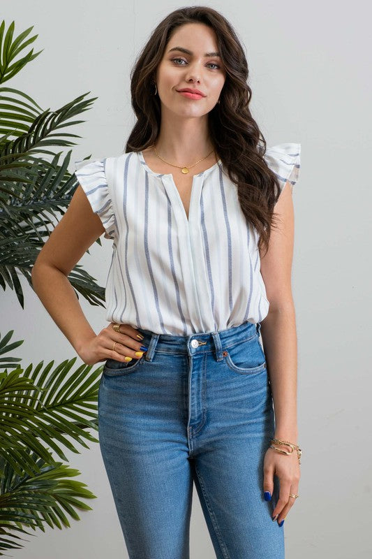 Soft Stripe Woven Top