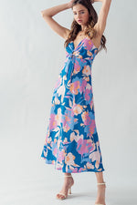 Teal Blossom Keyhole Dress