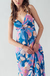 Teal Blossom Keyhole Dress