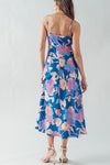 Teal Blossom Keyhole Dress