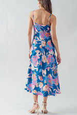 Teal Blossom Keyhole Dress