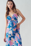 Teal Blossom Keyhole Dress