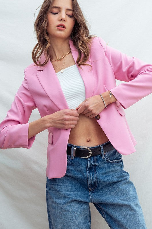 Bella Modern Business Blazer (Pink)