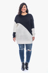 "Paulina" Tunic Sweater (Plus Size) || Black & White