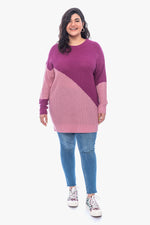 "Paulina" Tunic Sweater (Plus Size) || Mauve