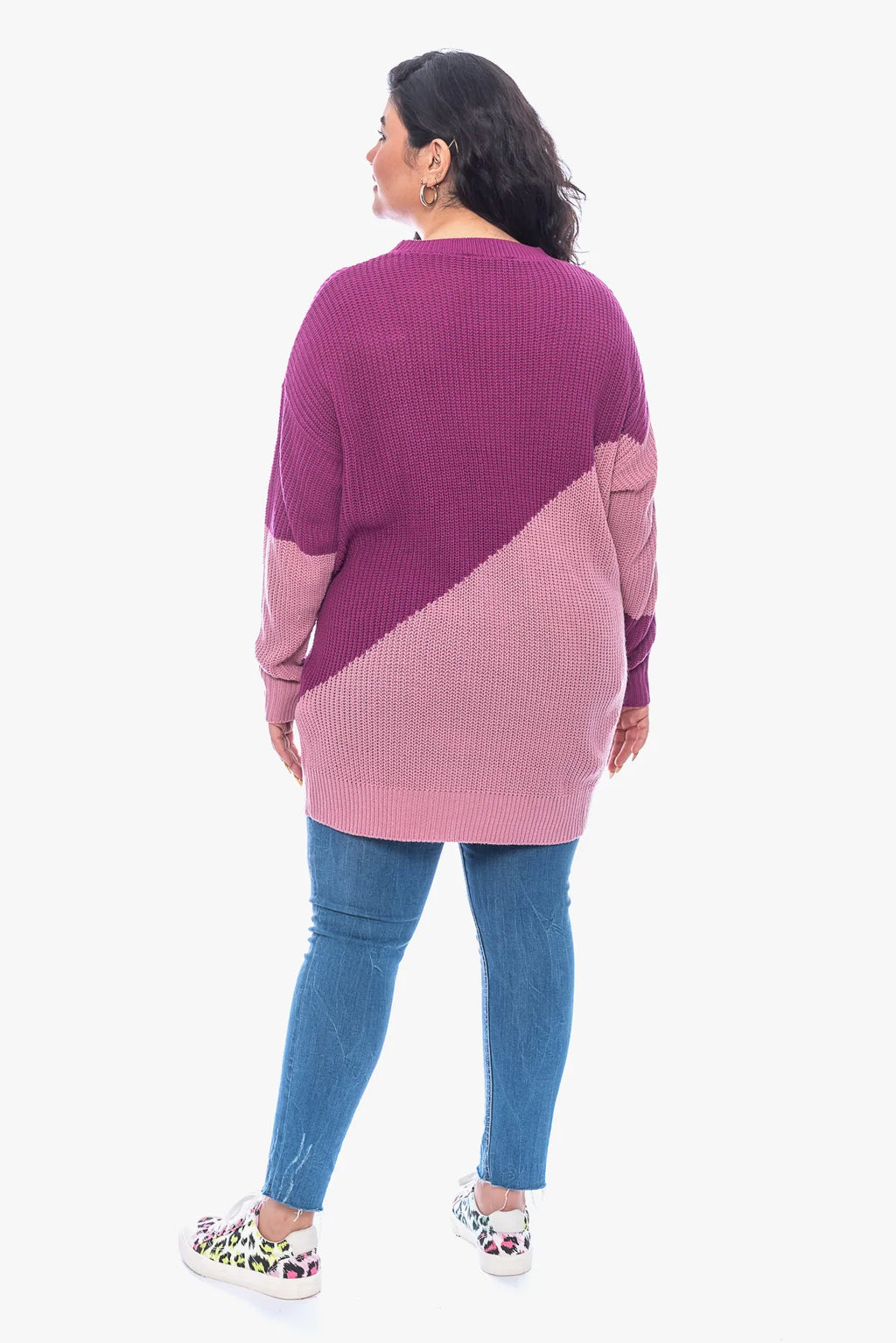 "Paulina" Tunic Sweater (Plus Size) || Mauve