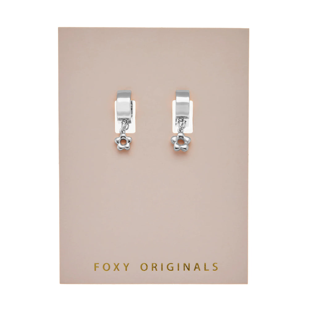 "Puffy Flower" Earrings (Silver)