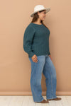 Cuff Detail Cable Knit Sweater (Plus Size)