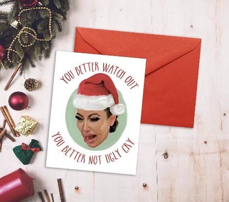 "You Better Watch Out, You Better Not Ugly Cry" Kim Kardashian Holiday Card