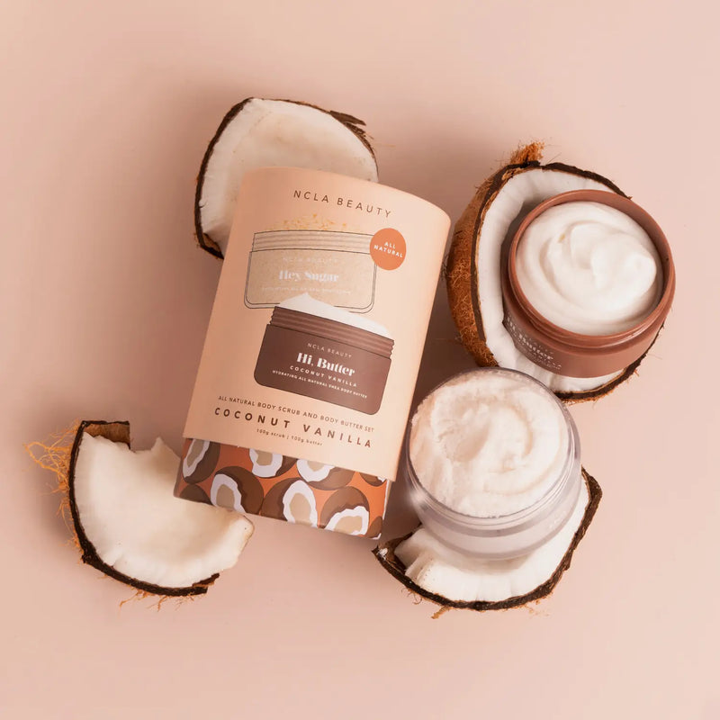 Coconut Vanilla || Body Scrub + Body Butter Holiday Gift Set
