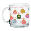 "Smiley Ornament" Clear Glass Mug