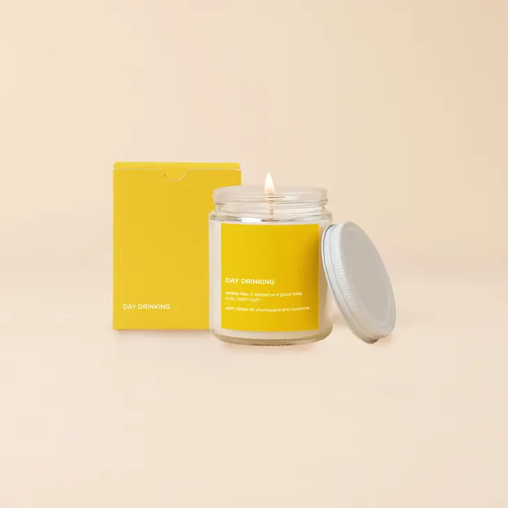 "Day Drinking" 8oz Soy Candle || Smells Like: It Started as a Good Idea, Yolo || Champagne & Sunshine