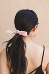 Gingham Bow Tie Scrunchie