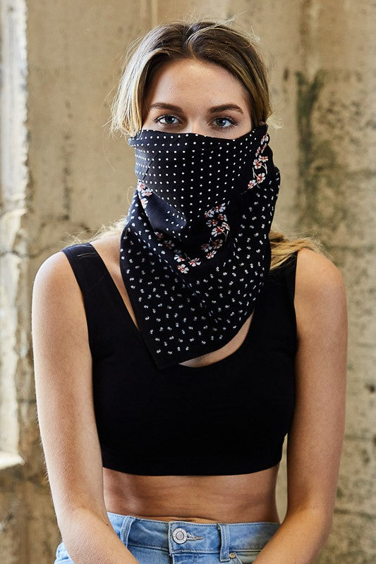 Floral Dot Bandana / Face Covering