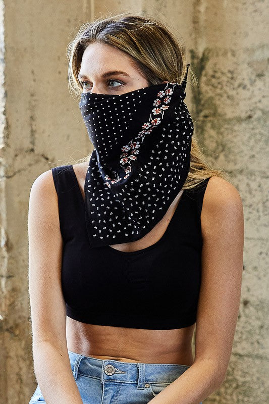 Floral Dot Bandana / Face Covering